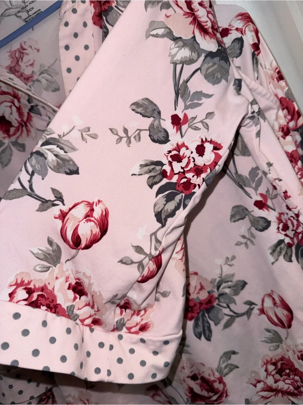 Flora Nikrooz Soft Floral Pink Women's Pajama Set with Pockets, Long Top & Pants